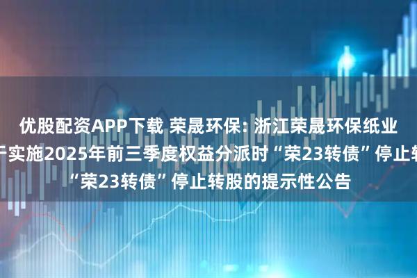 优股配资APP下载 荣晟环保: 浙江荣晟环保纸业股份有限公司关于实施2025年前三季度权益分派时“荣23转债”停止转股的提示性公告
