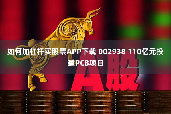 如何加杠杆买股票APP下载 002938 110亿元投建PCB项目