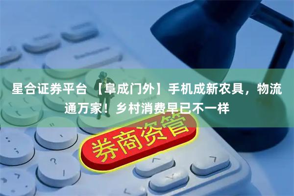 星合证券平台 【阜成门外】手机成新农具，物流通万家！乡村消费早已不一样